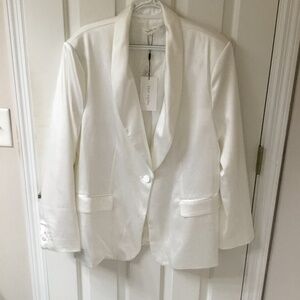 White Satin VICI Single Button Blazer, NWT, Size 16